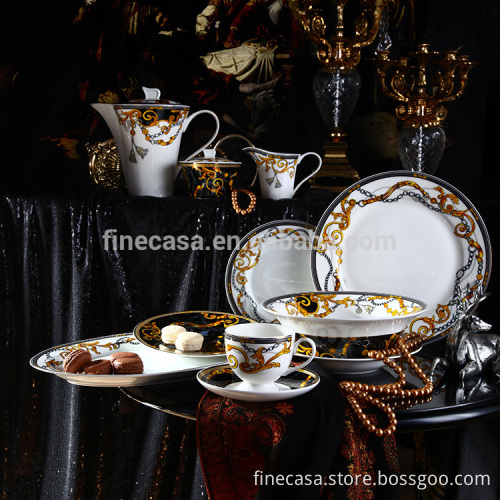 47pcs Luxury Fine Bone China Dinner Set